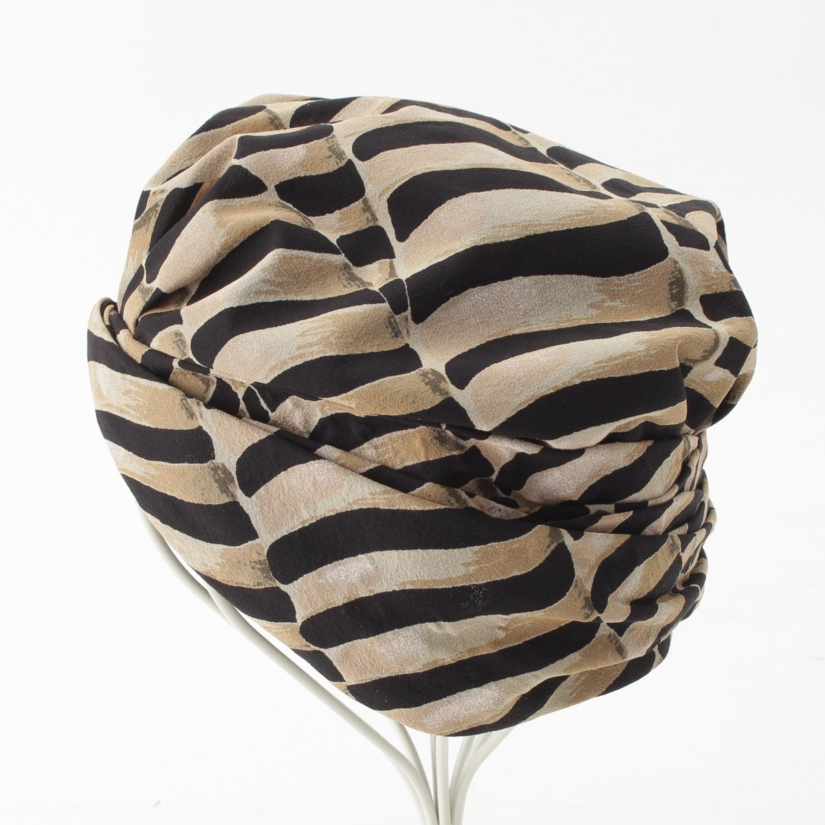 BALENCIAGA BY Nicolas Ghesquière silk Gathered all-over print tam hat hat 225595 TR001 multicolor