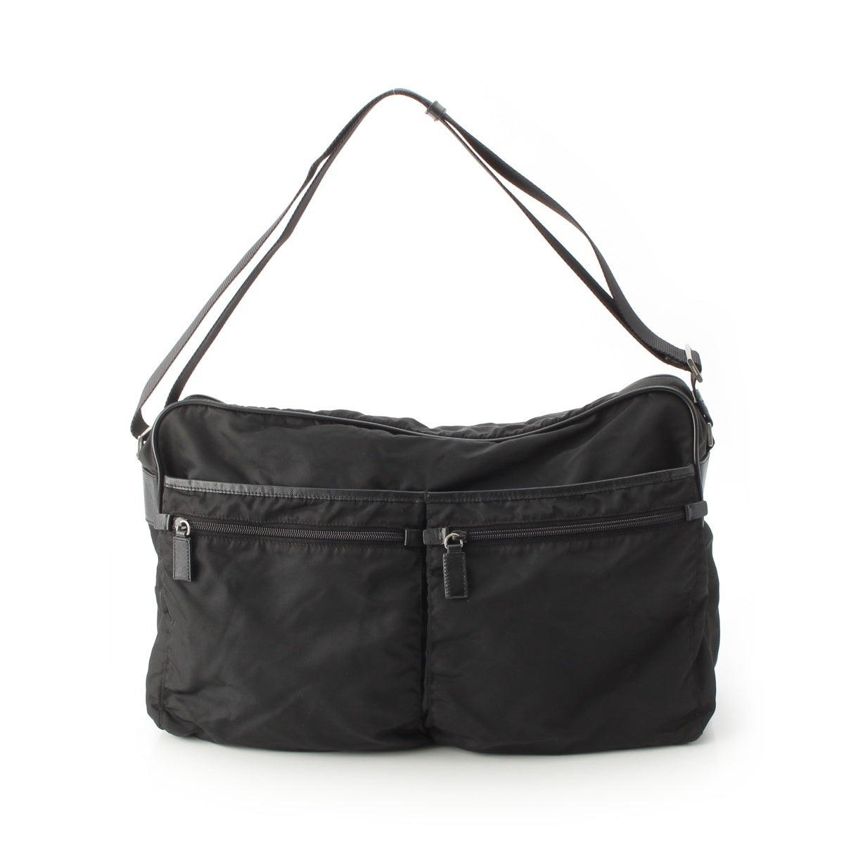 PRADA Tessuto logo Shoulder Bag black