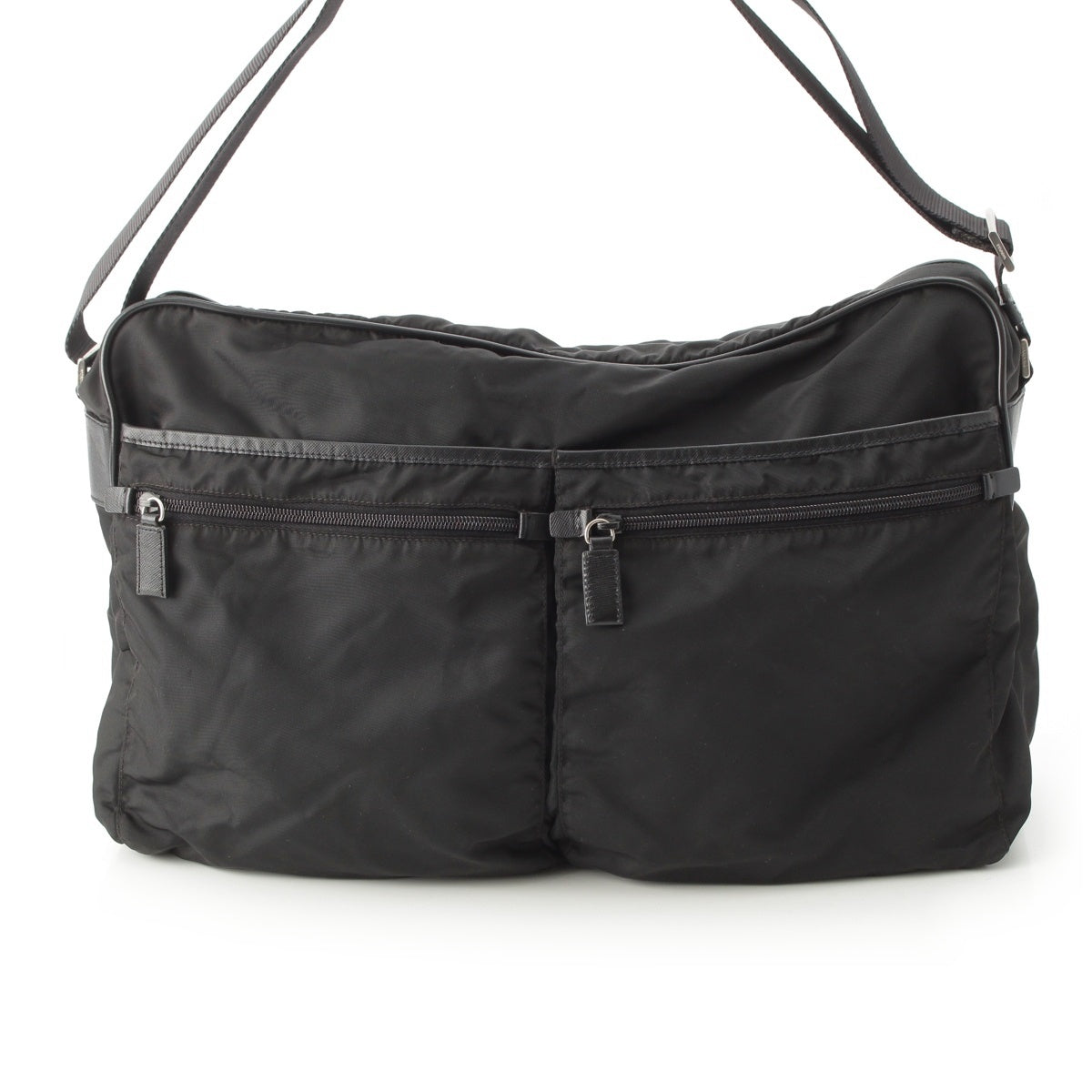 PRADA Tessuto logo Shoulder Bag black