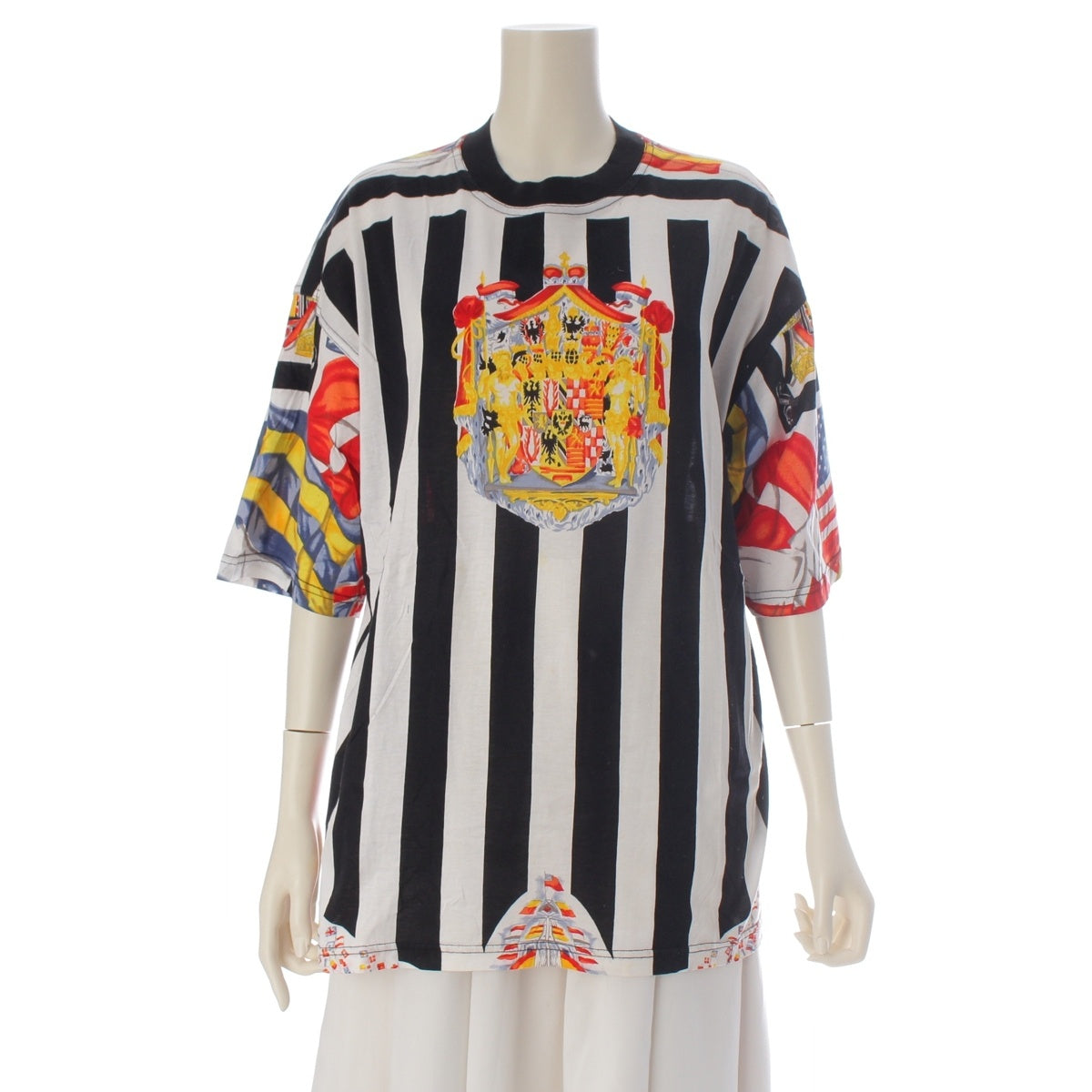 Versace Jeans Couture cotton All-over coat of arms of the Principality of Schwarzburg-Rudolstadt Cut Short sleeve top multicolor L