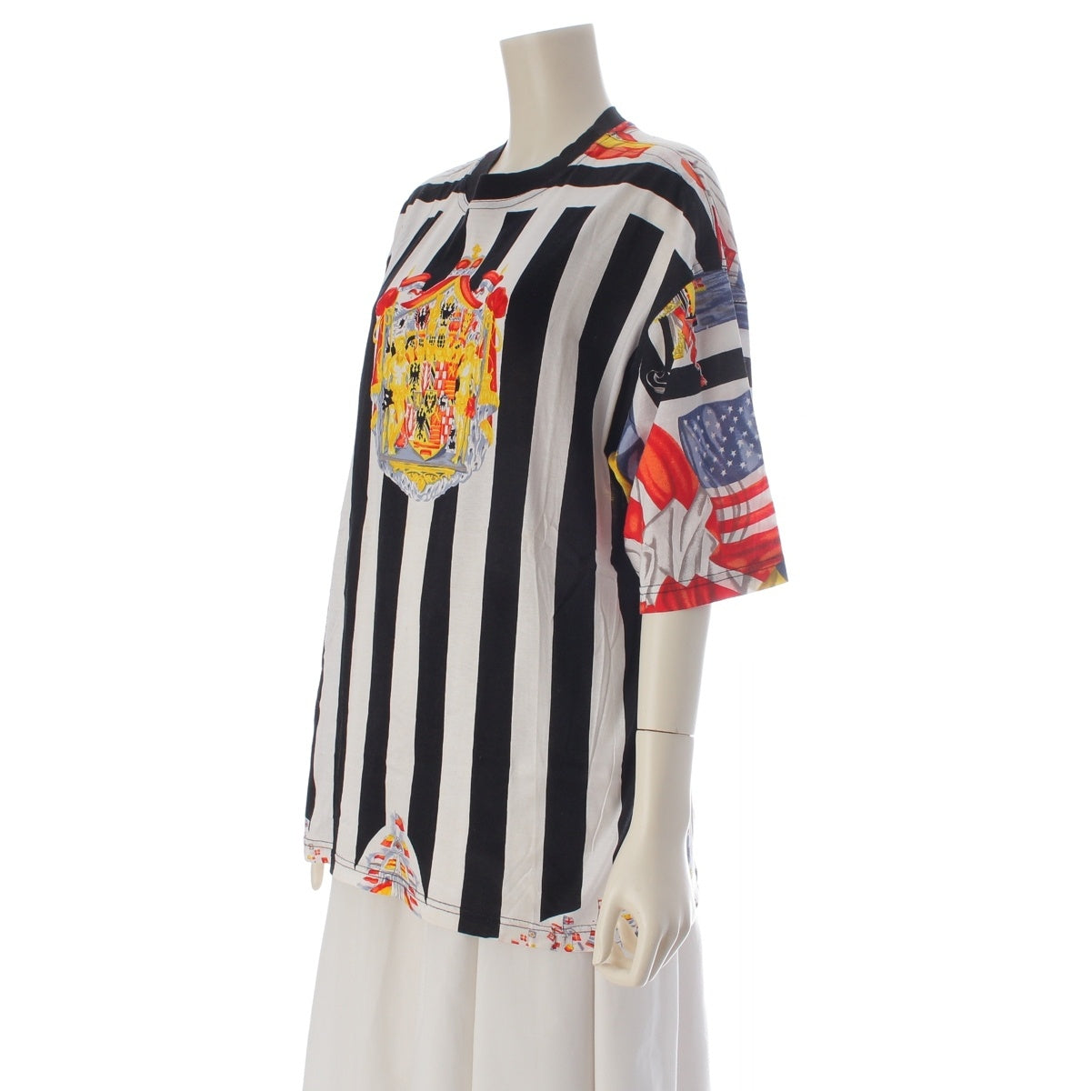 Versace Jeans Couture cotton All-over coat of arms of the Principality of Schwarzburg-Rudolstadt Cut Short sleeve top multicolor L