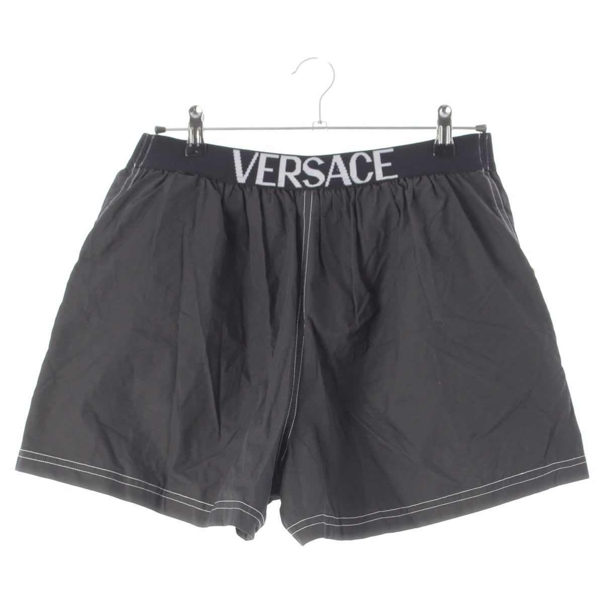 Gianni Versace cotton Logo Gold Buttons Pants Half Bottoms black 52