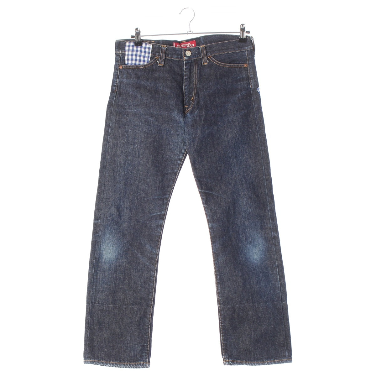 COMME des GARCONS JUNYA WATANABE MAN Levi's 505 cotton Gingham check roll-up Pants Bottoms WZ-P801 blue M
