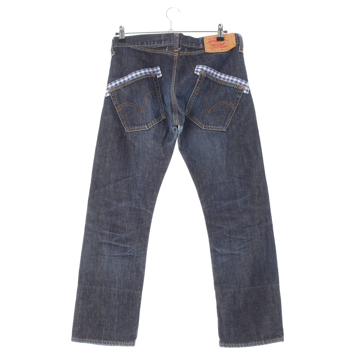 COMME des GARCONS JUNYA WATANABE MAN Levi's 505 cotton Gingham check roll-up Pants Bottoms WZ-P801 blue M