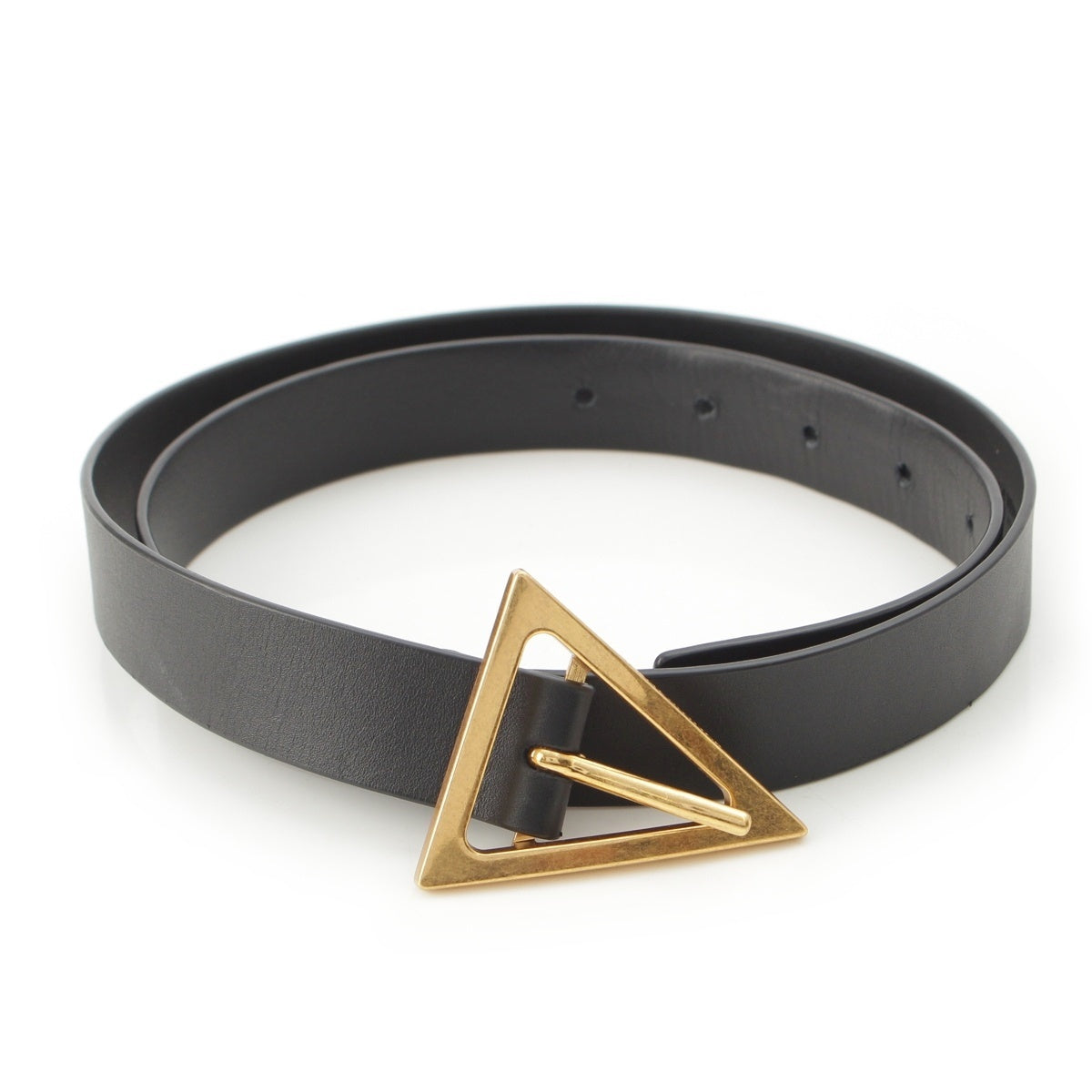 BOTTEGAVENETA leather Triangle belt black 31.5" 32IN