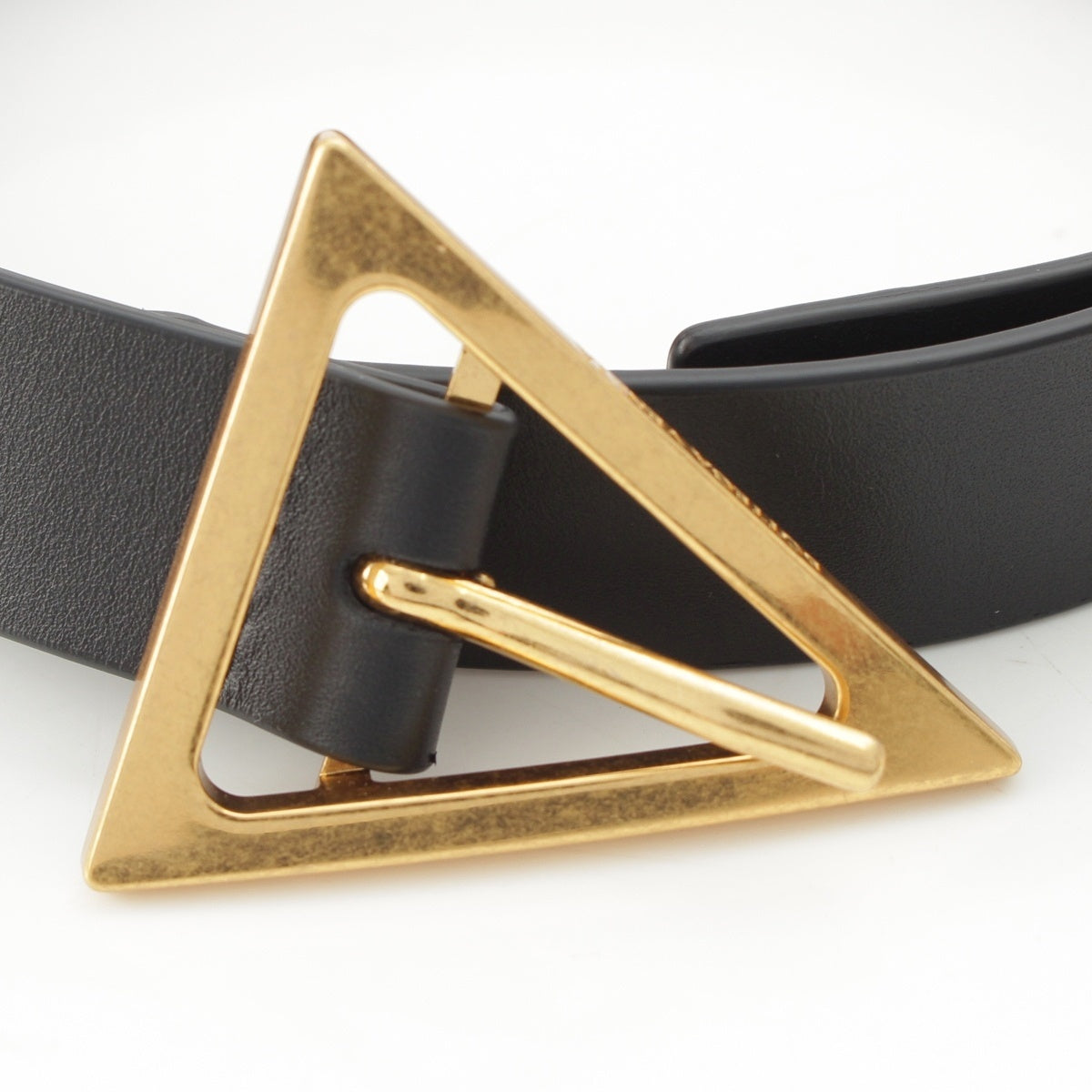 BOTTEGAVENETA leather Triangle belt black 31.5" 32IN
