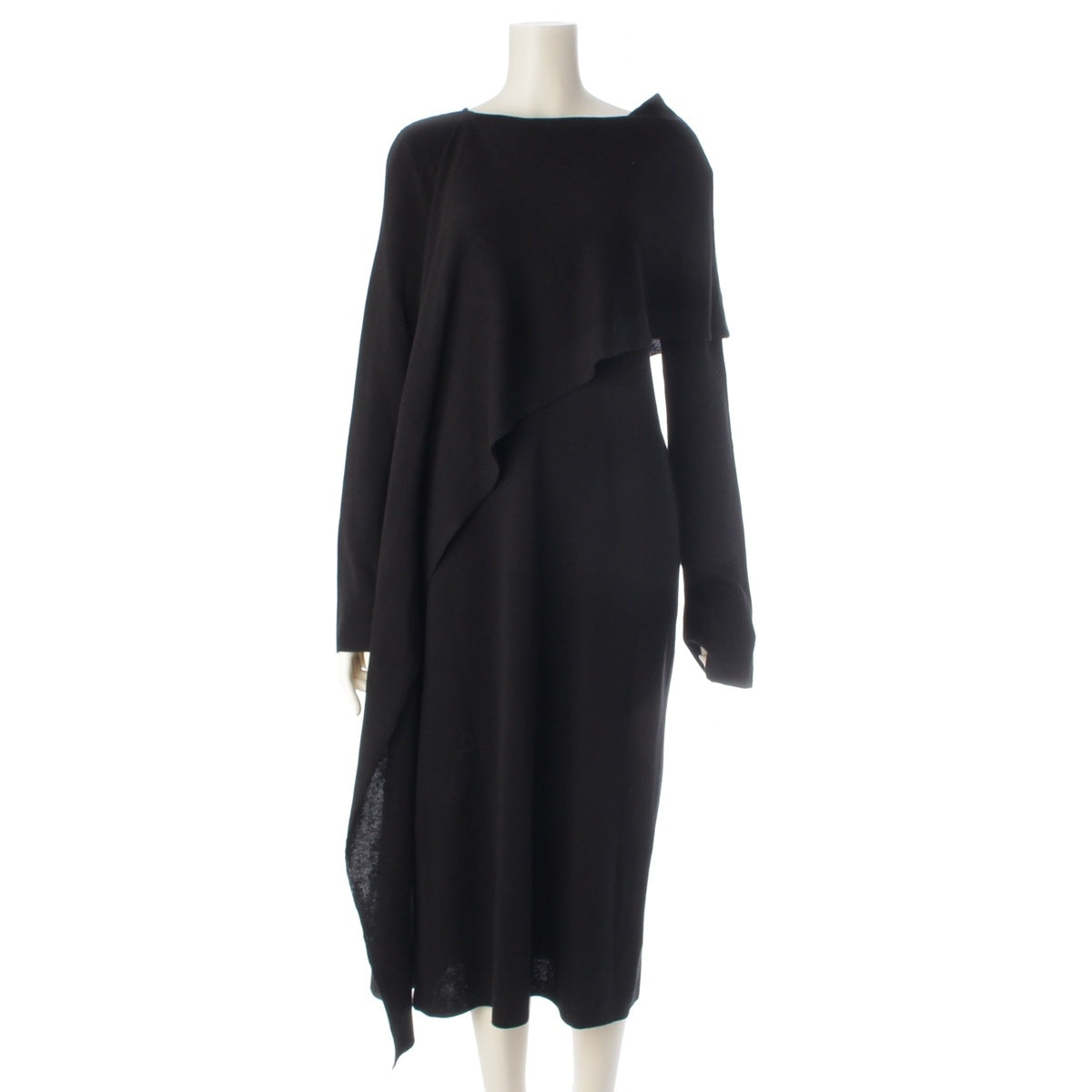 THE ROW LEA DRAPED SILK TOP silk Crepe Asymmetrical Tunic one piece tops 8051-Y733 black XS