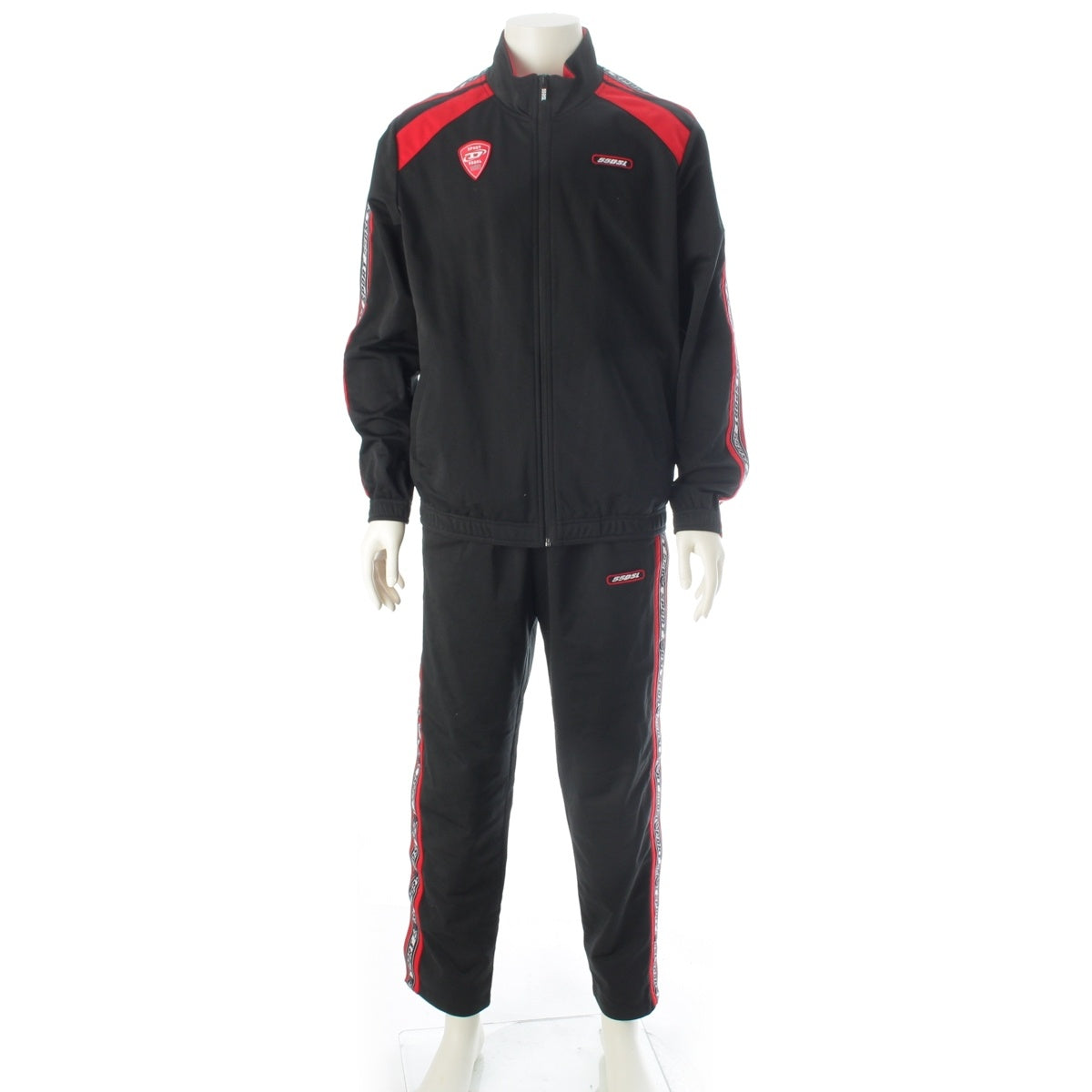 DIESEL Sports Nylon logo sideline jersey Pants setup AMST-SMEETCH-WT09 / AMSB-YOXOR-WT10 Black red S