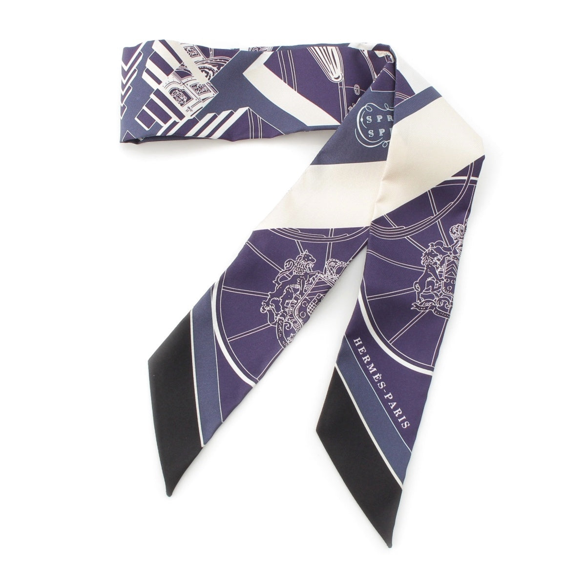 HERMES silk Springs Springs Spring Spring scarf Navy