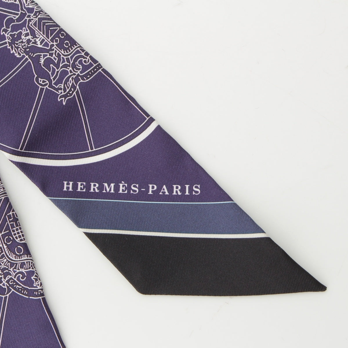 HERMES Springs Springs silk Twilly scarf Navy