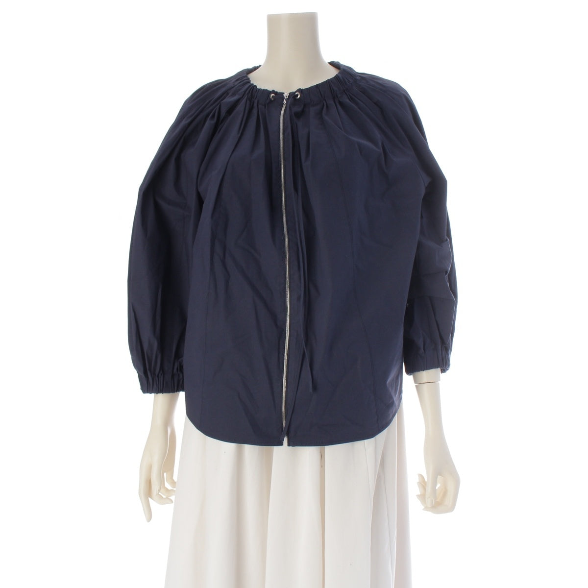 CYCLAS cotton Volume Sleeve Zip-Up Blouson 1-01-05-2034 Navy 36