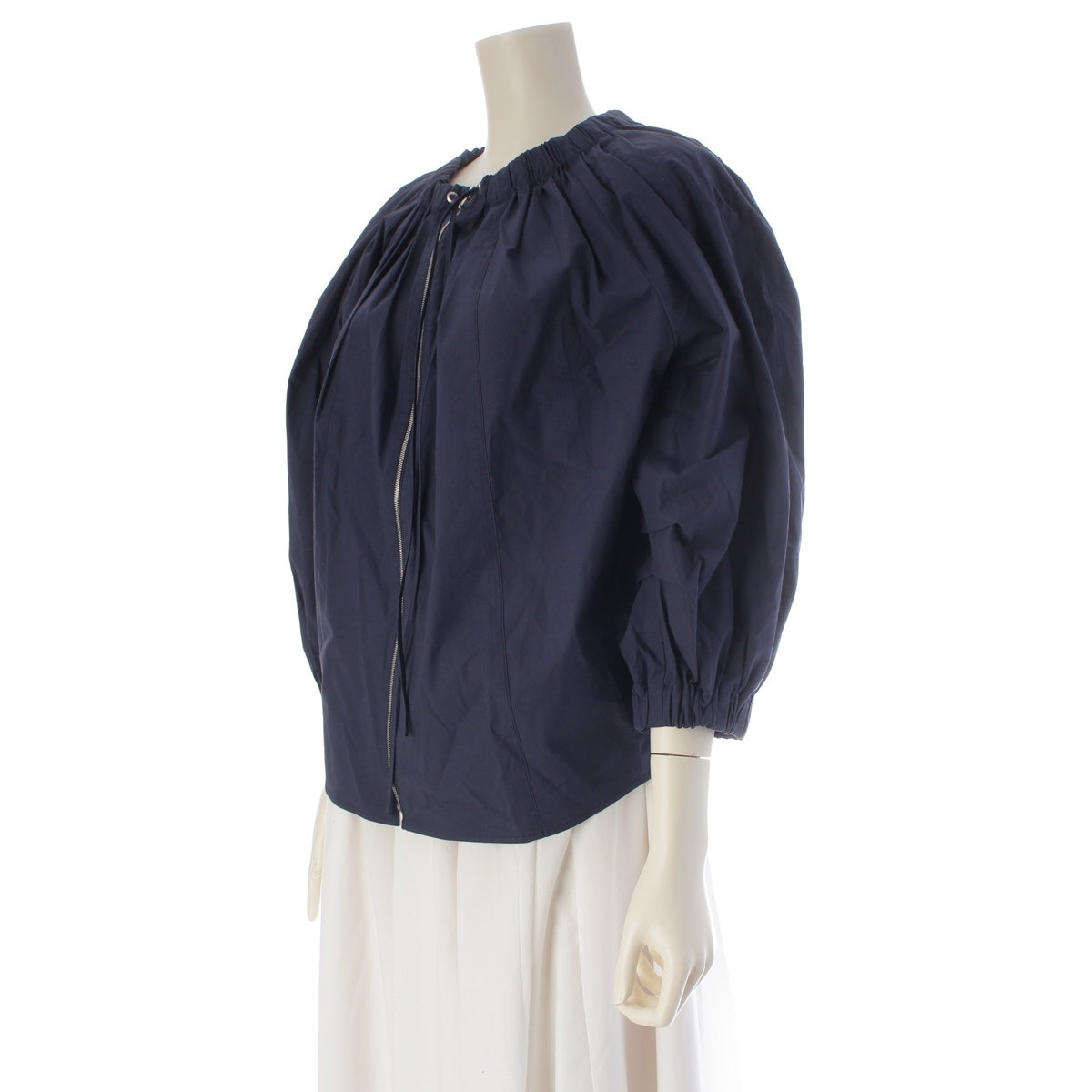 CYCLAS cotton Volume Sleeve Zip-Up Blouson 1-01-05-2034 Navy 36
