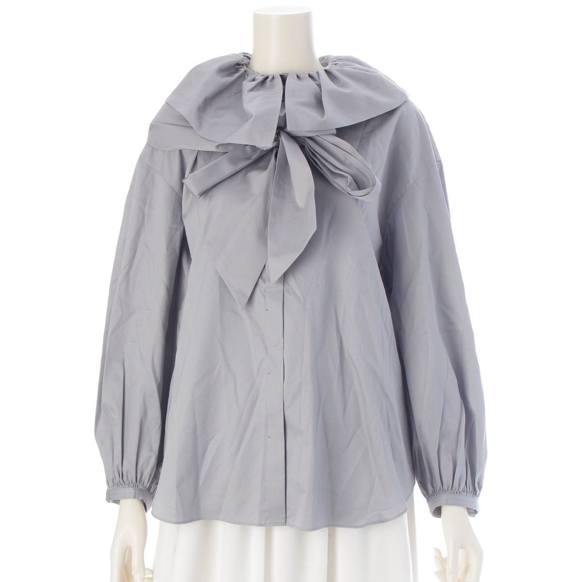 Drawer cotton 2-Way Frill Collar blouse 6511-299-1048 gray 36