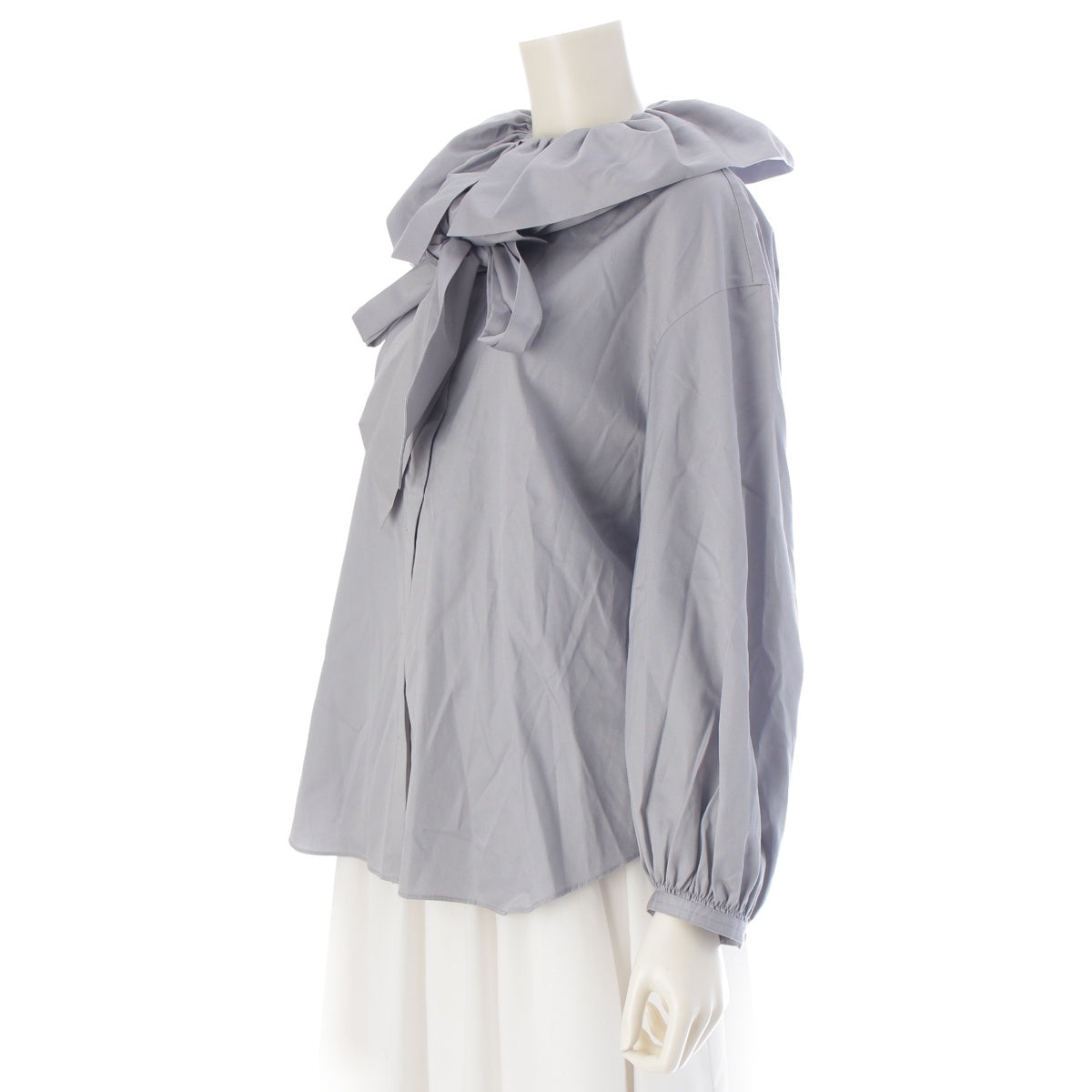 Drawer cotton 2-Way Frill Collar blouse 6511-299-1048 gray 36