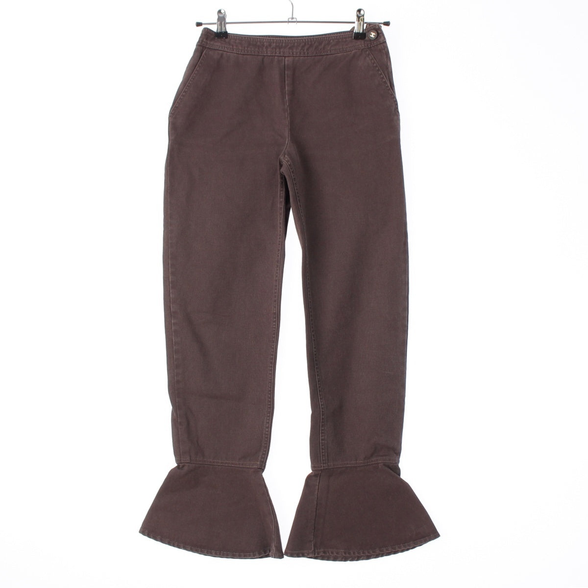 CHANEL cotton COCO Mark Flare Pants P18031V10355 Brown 38