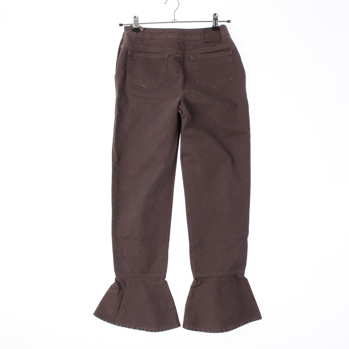 CHANEL cotton COCO Mark Flare Pants P18031V10355 Brown 38