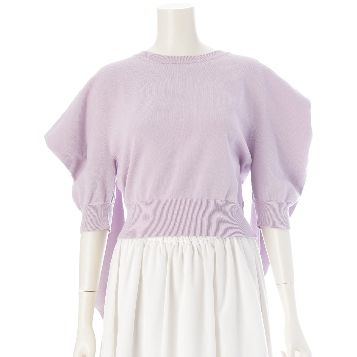 ISSEY MIYAKE Four-Sleeve cotton Designer knit top sweater IM51KN76 Light purple 2
