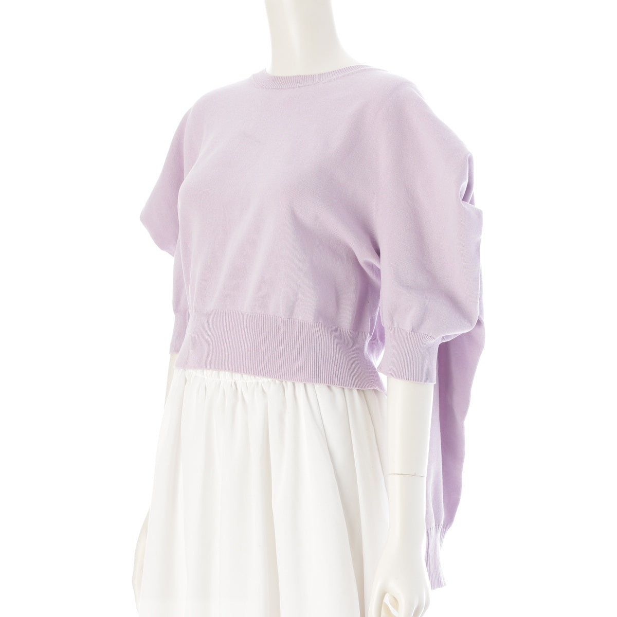 ISSEY MIYAKE Four-Sleeve cotton Designer knit top sweater IM51KN76 Light purple 2