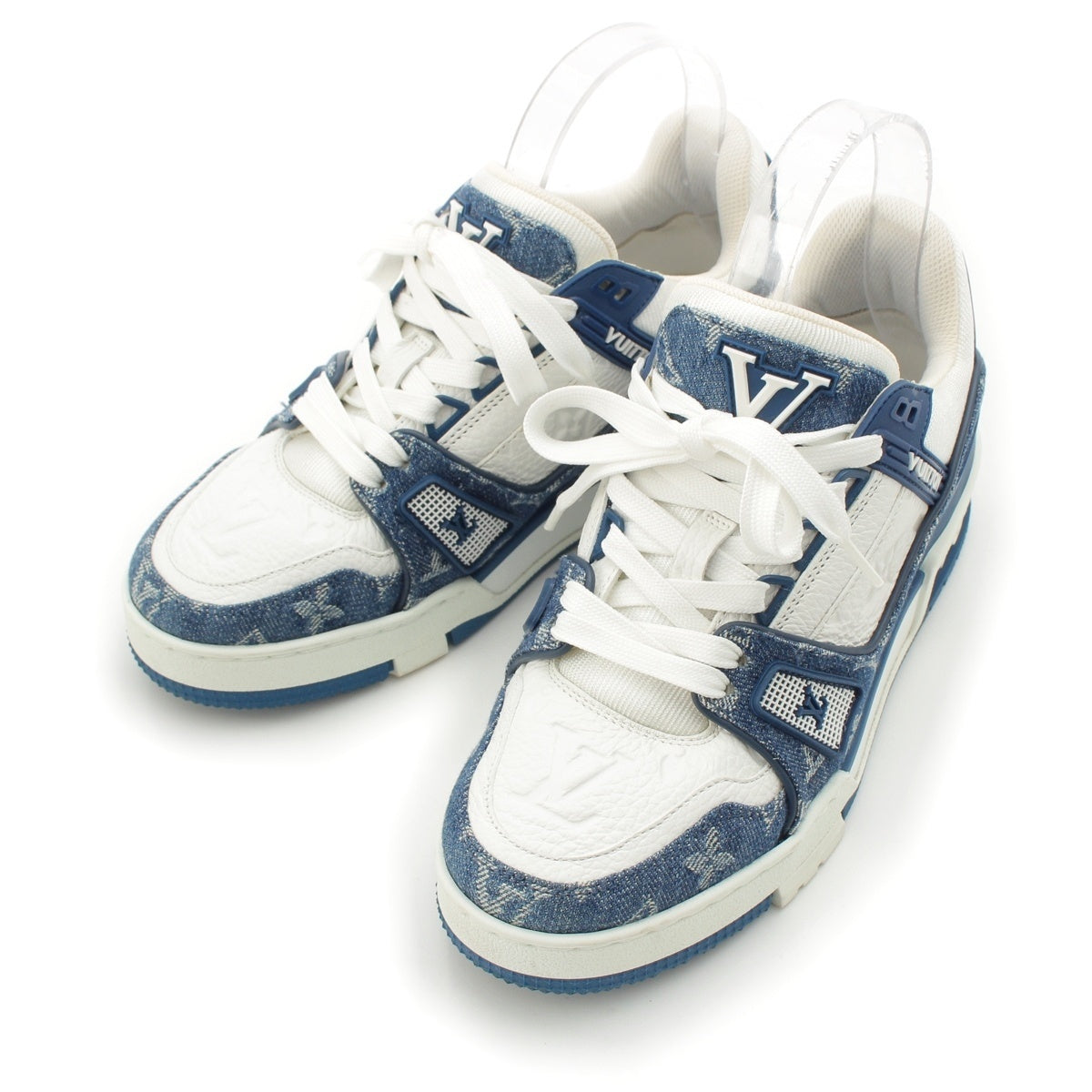 LOUIS VUITTON lv trainer Denim leather Low cut sneakers MS0223 blue 2