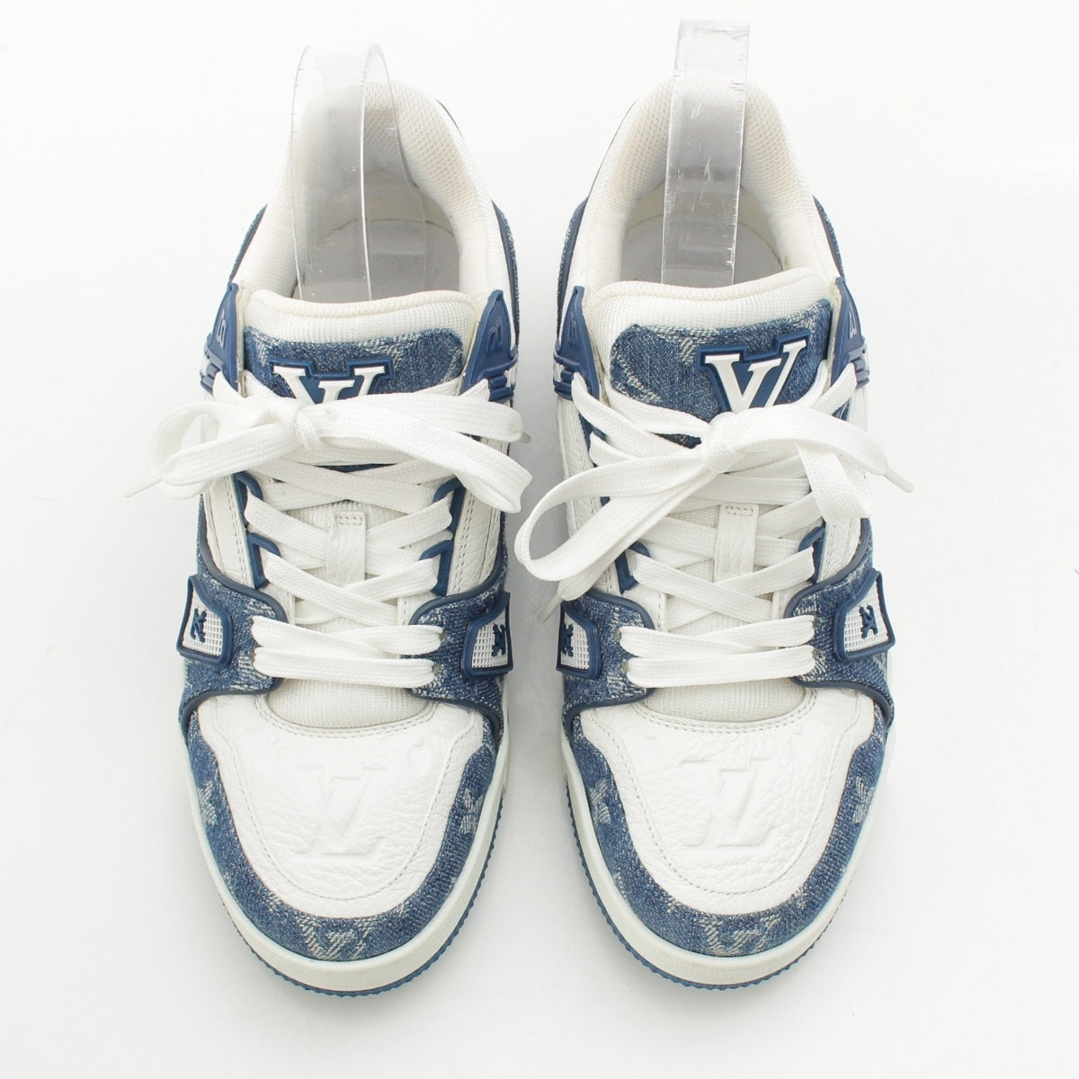 LOUIS VUITTON lv trainer Denim leather Low cut sneakers MS0223 blue 2