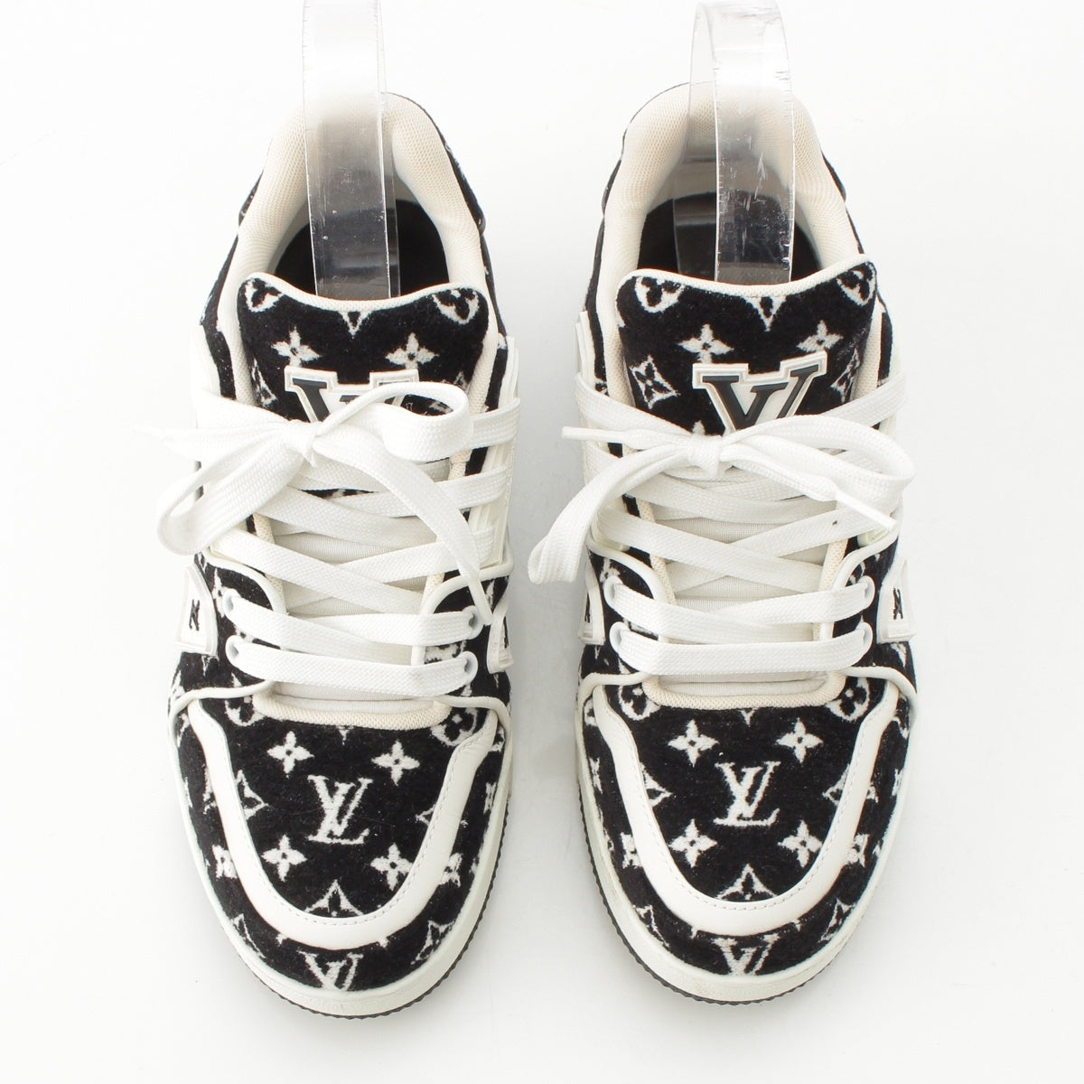 LOUIS VUITTON lv trainer Velor leather Low cut sneakers shoes GO0223 black 2