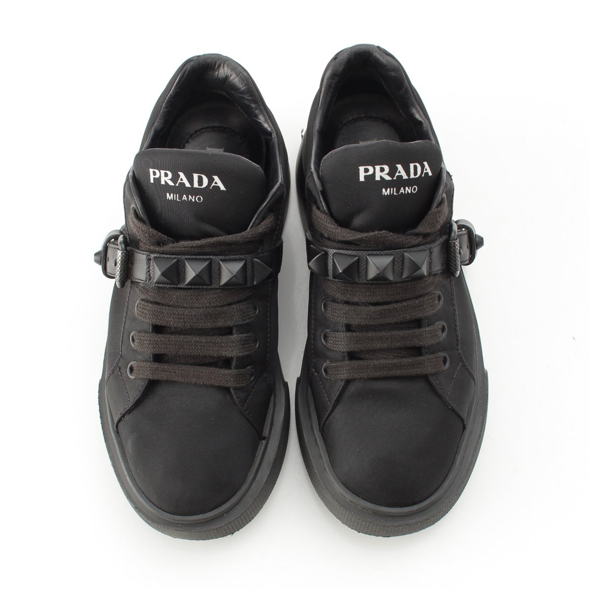 PRADA Nylon Studded belt fabric sneakers shoes 1E813L black 35
