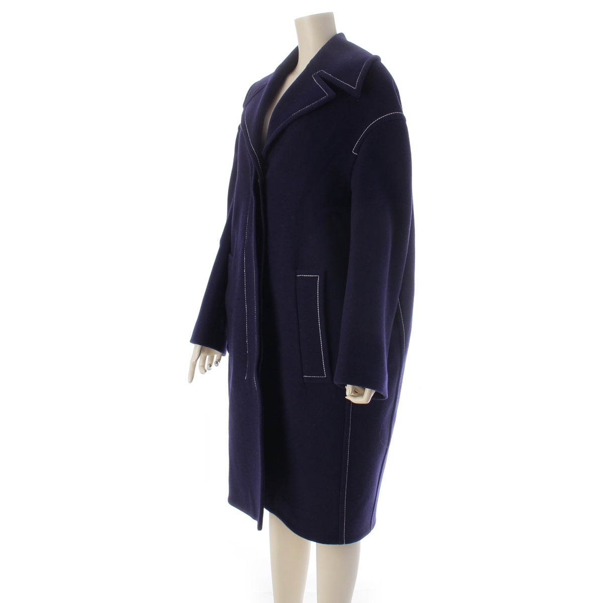 MARNI wool Stitch design long coat CPMA0213U0 purple 36