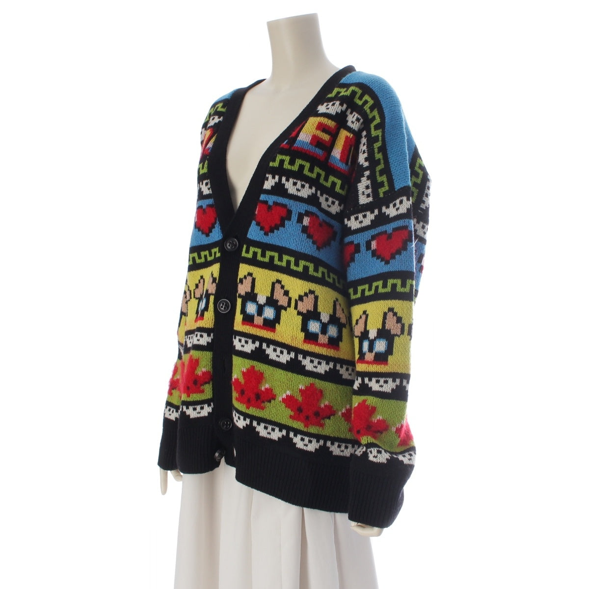 DSQUARED2 Wool x mohair Dot Pattern cardigan S75HA1211 S18316 multicolor XXS