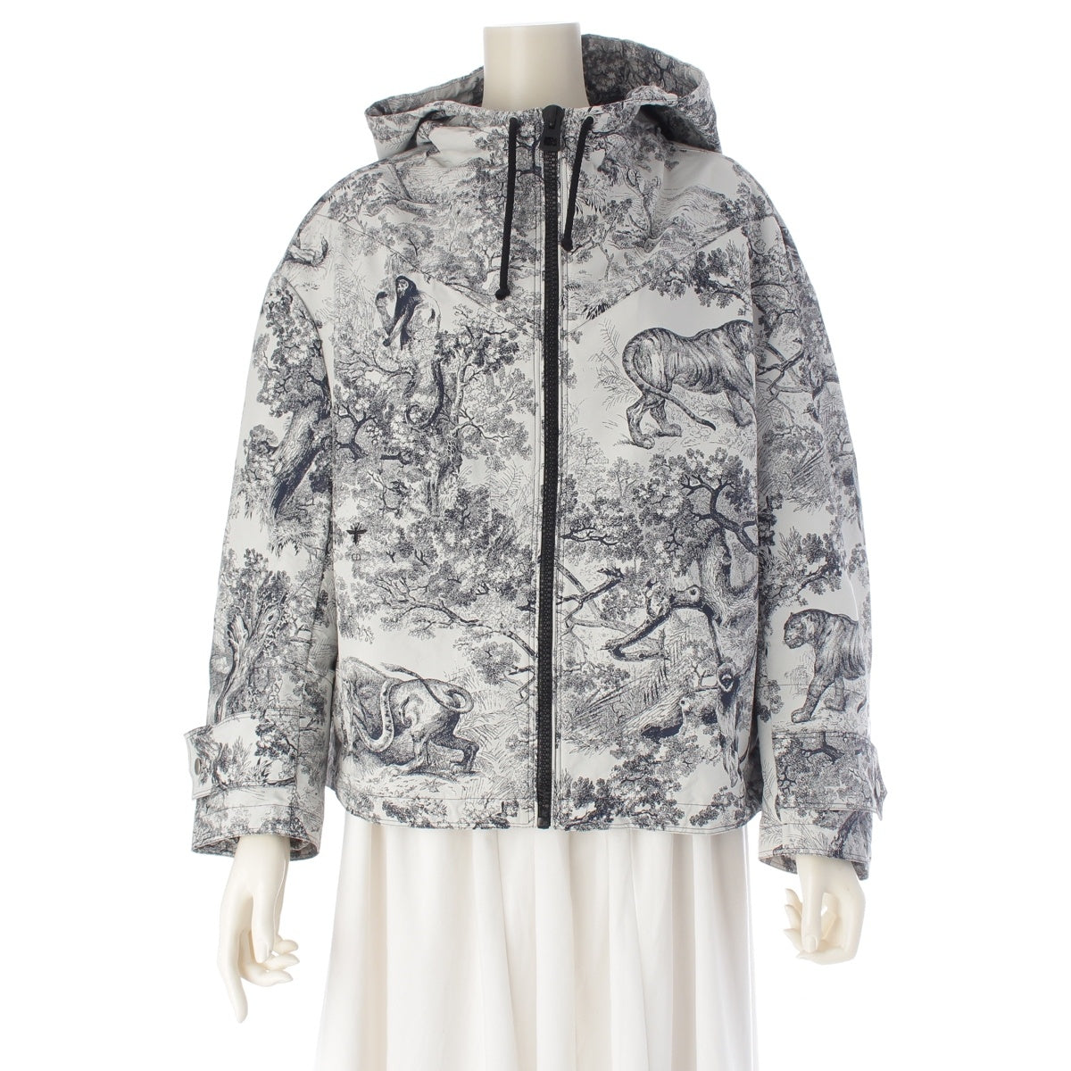 Christian Dior Toile de Jouy zip-up Blouson 217C31A2826 White navy S