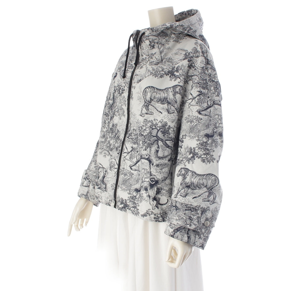 Christian Dior Toile de Jouy zip-up Blouson 217C31A2826 White navy S
