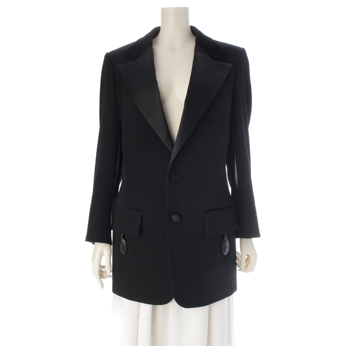 LOUIS VUITTON wool tuxedo tailored jacket RW212B HG4 FLVE98 black 38