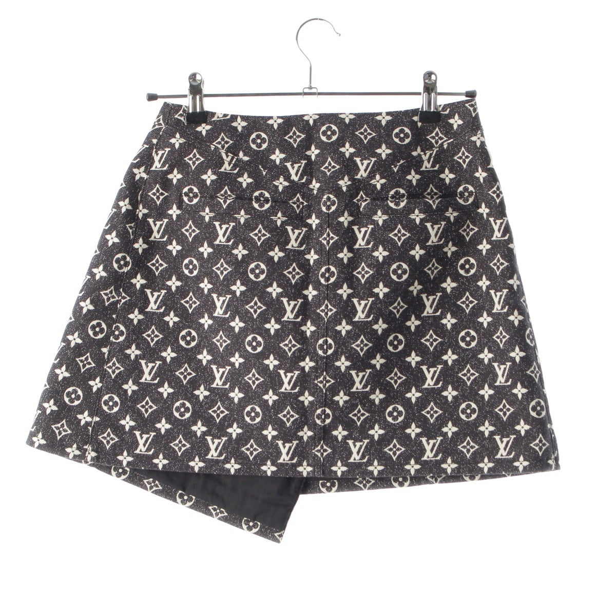 LOUIS VUITTON Monogram Cotton Cowhide Jacquard Mini skirt RW231A KJ2 FOSK69 black 34