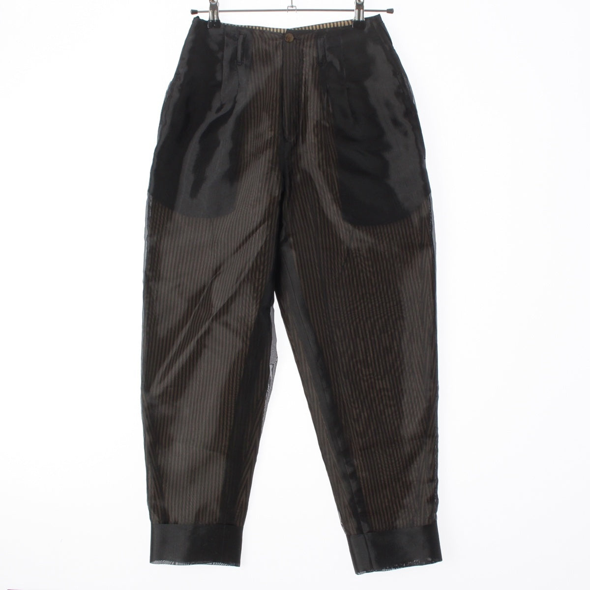 JEAN-PAUL GAULTIER polyester See-through layered Pants Black x beige