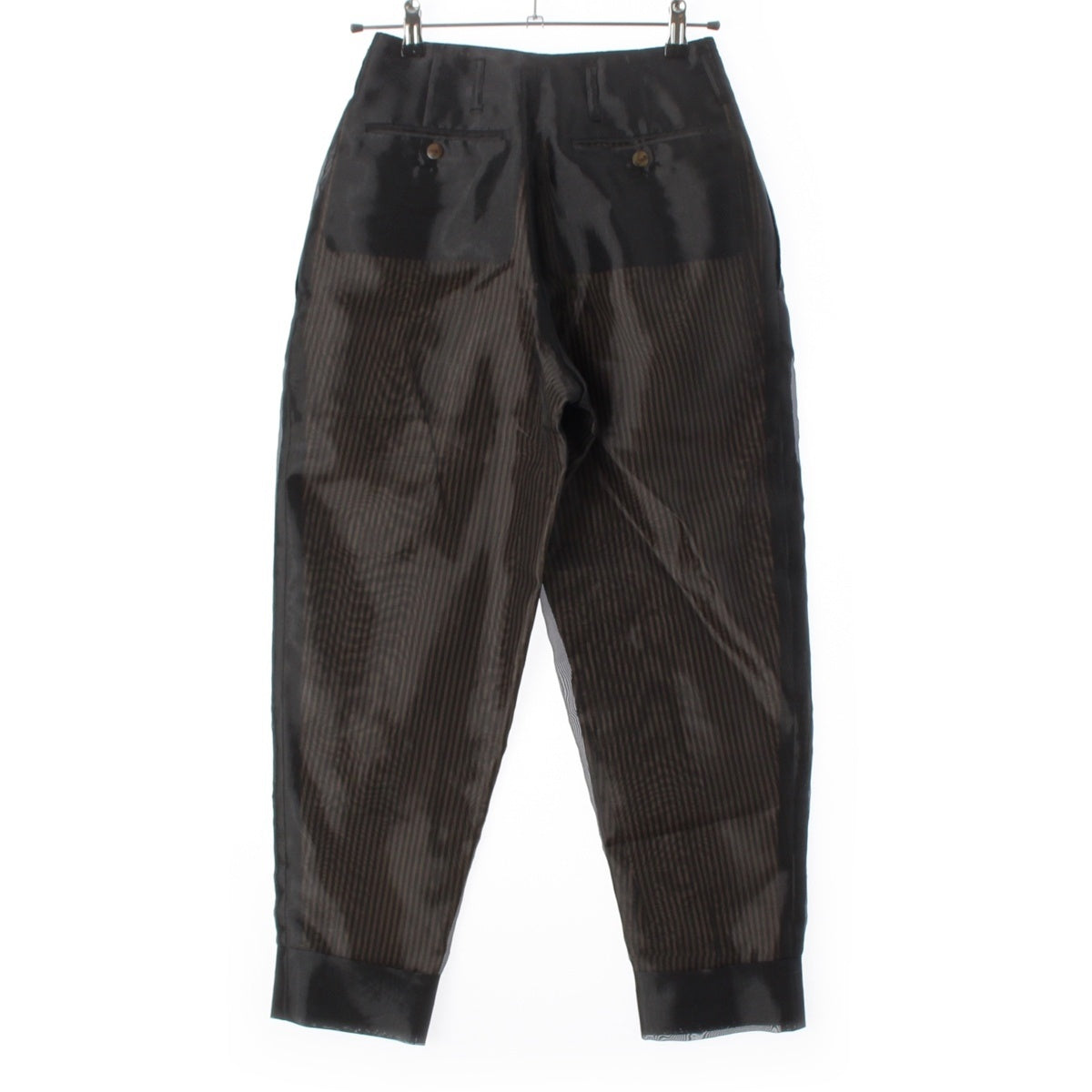 JEAN-PAUL GAULTIER polyester See-through layered Pants Black x beige