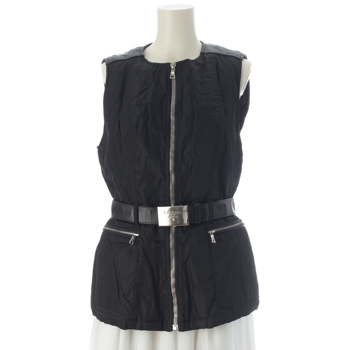 PRADA Nylon leather With belt Best black M