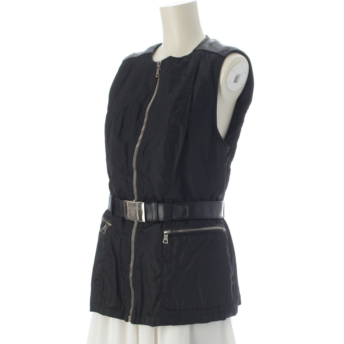 PRADA Nylon leather With belt Best black M