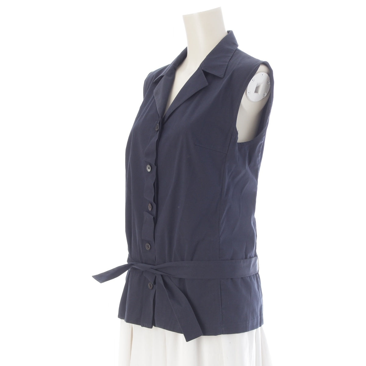 PRADA Sleeveless gilet vest with belt Best Navy 40