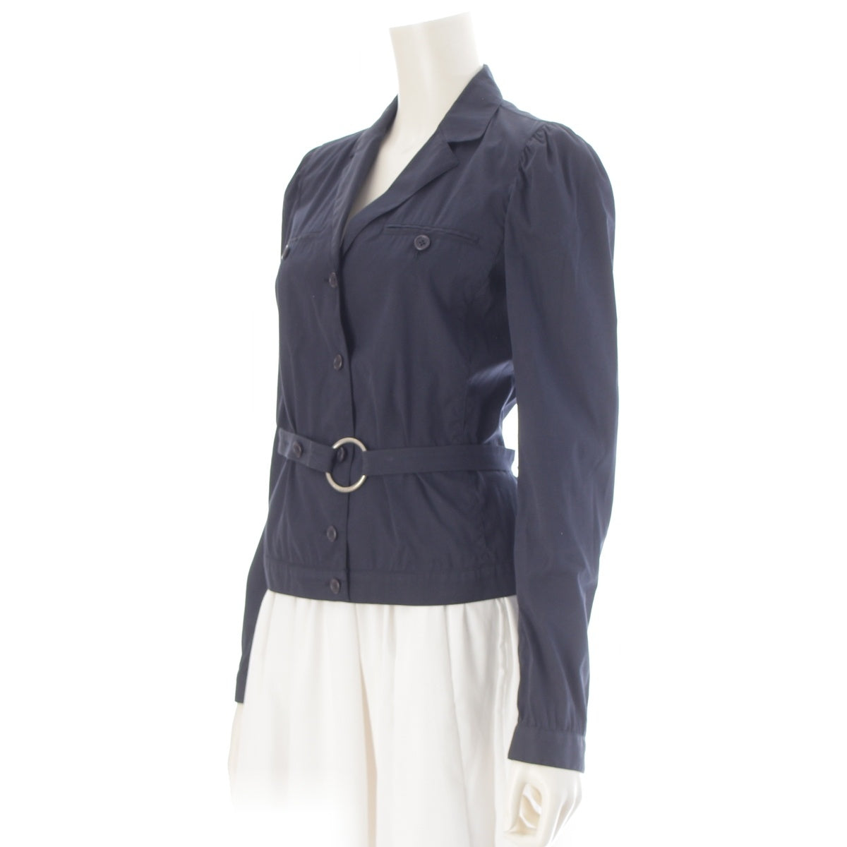 PRADA cotton Light with belt Jacket outer Navy 40