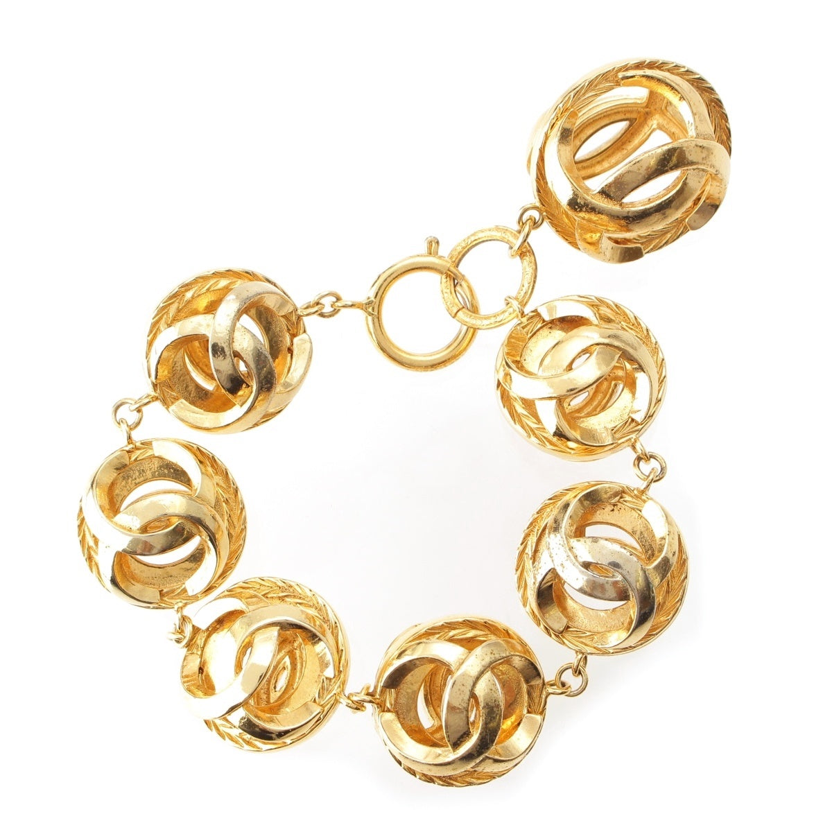 CHANEL COCO Mark Ball bracelet GP Gold