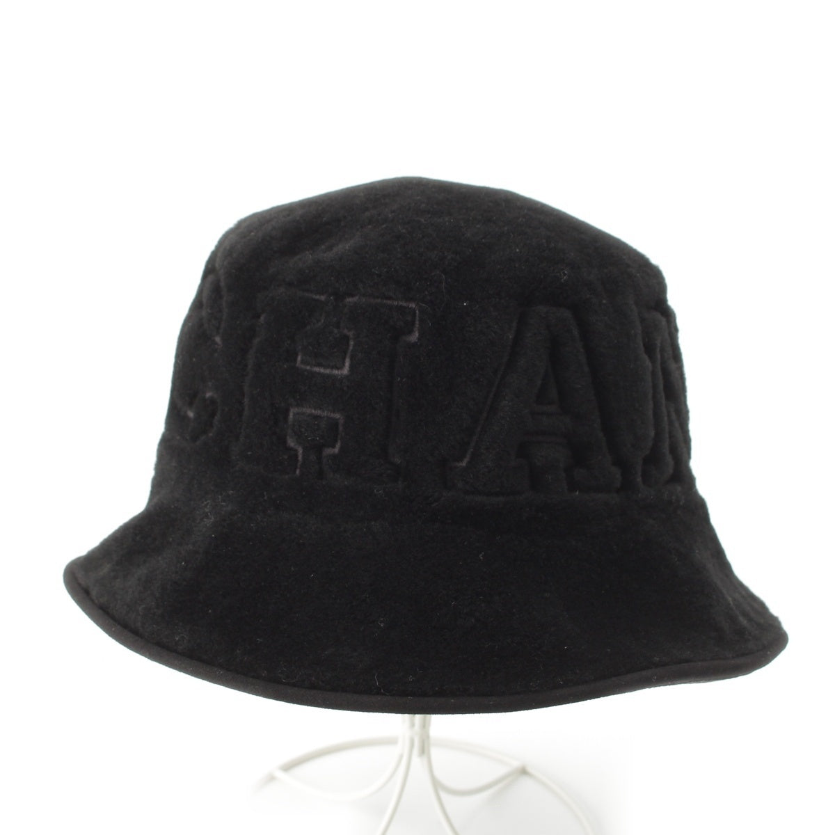 CHANEL COCO NEIGE Logo Mouton Bucket hat hat AAA433 black