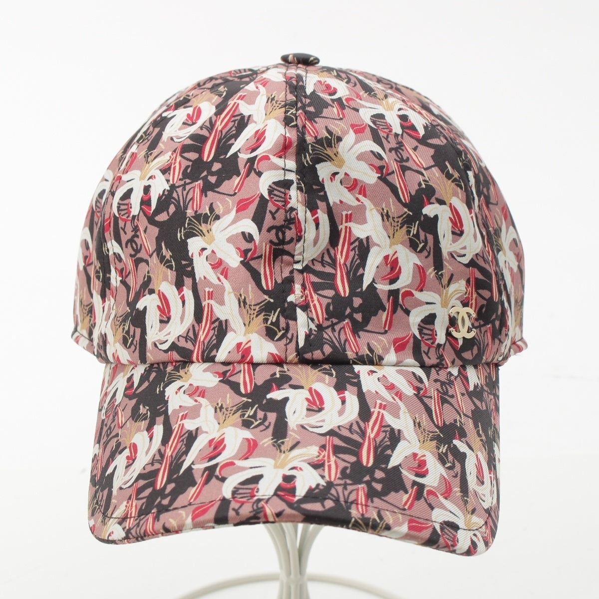 CHANEL silk CC COCO Mark Flower Baseball Cap cap Pink beige x multicolor