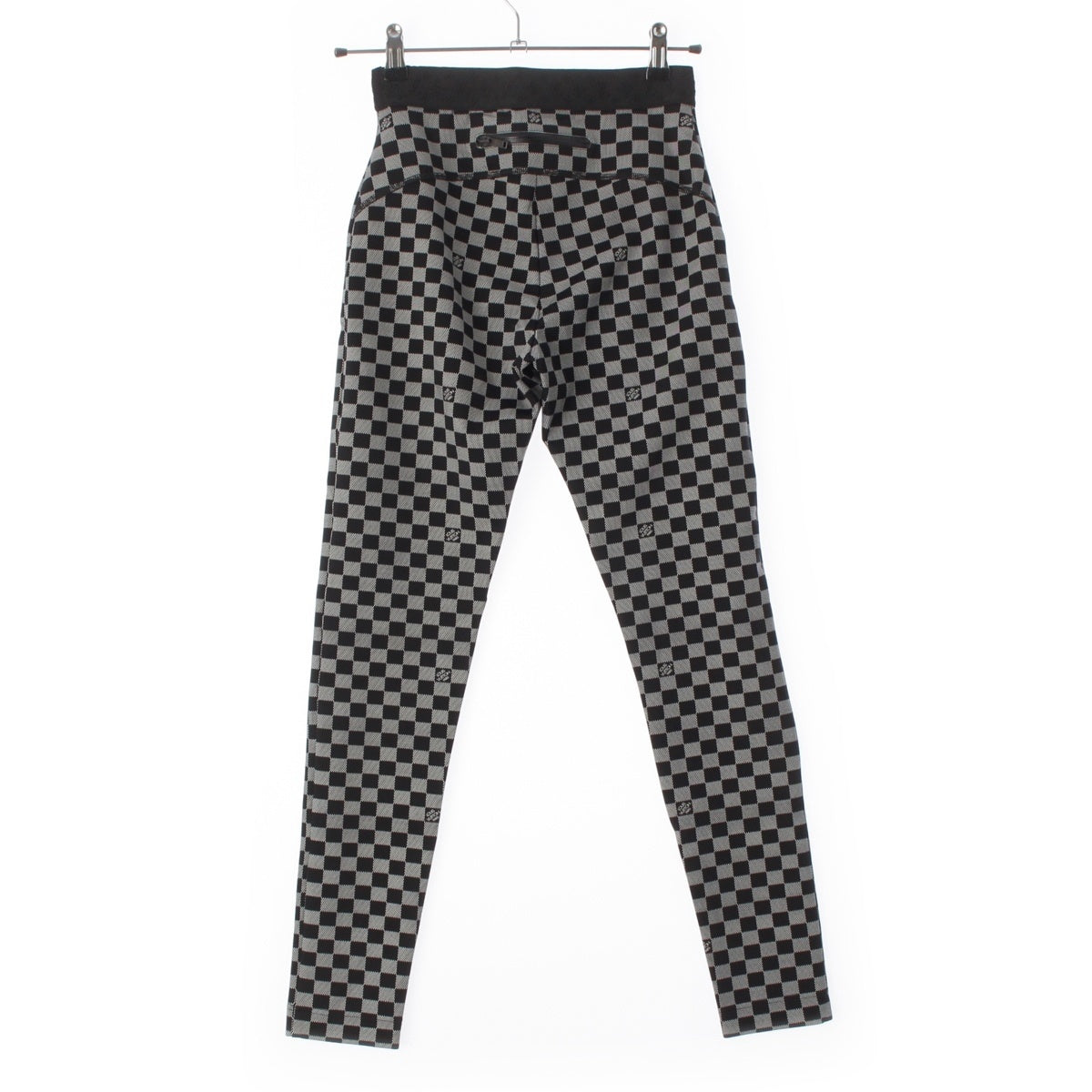 LOUIS VUITTON Nylon Damier leggings Pants Black x white 34