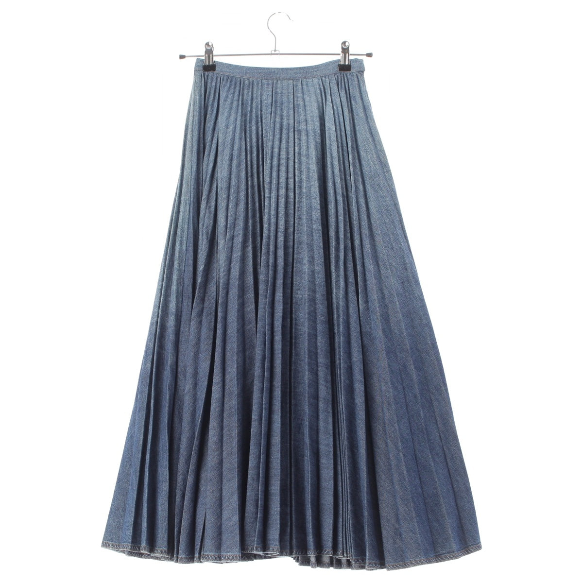 Dior cotton Denim Pleated Midi skirt 142J04A3401 blue 38