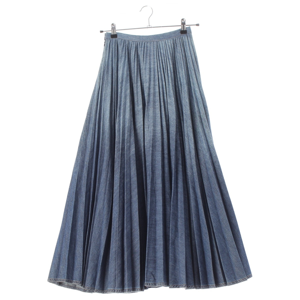 Dior cotton Denim Pleated Midi skirt 142J04A3401 blue 38