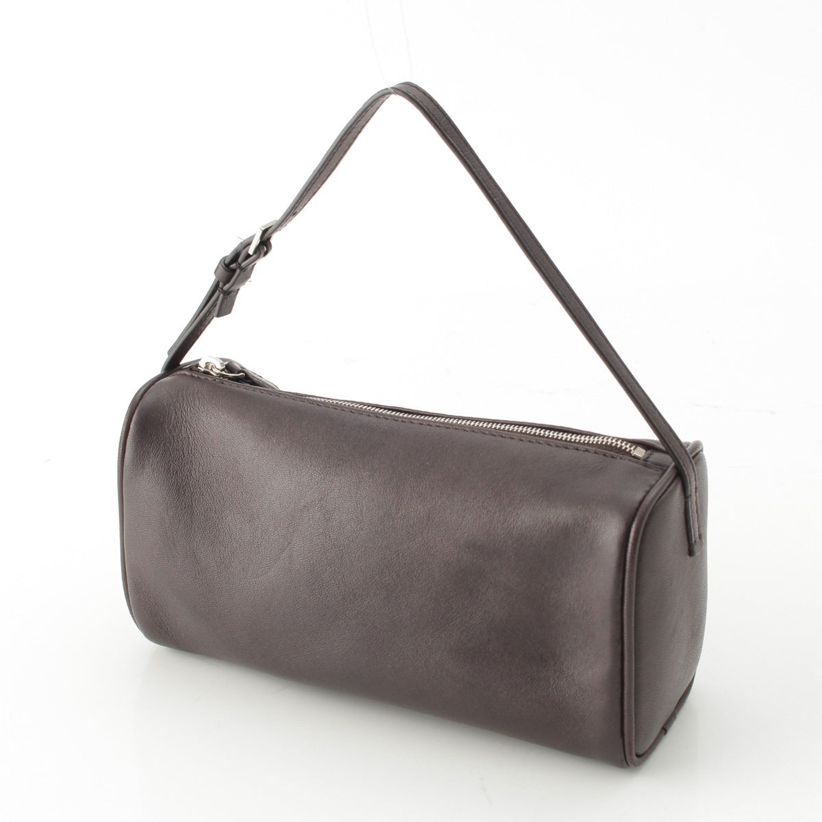 THE ROW 90's Sheep leather Logo Nappa Leather Handbag W1281 L108 Brown Melange Dark brown