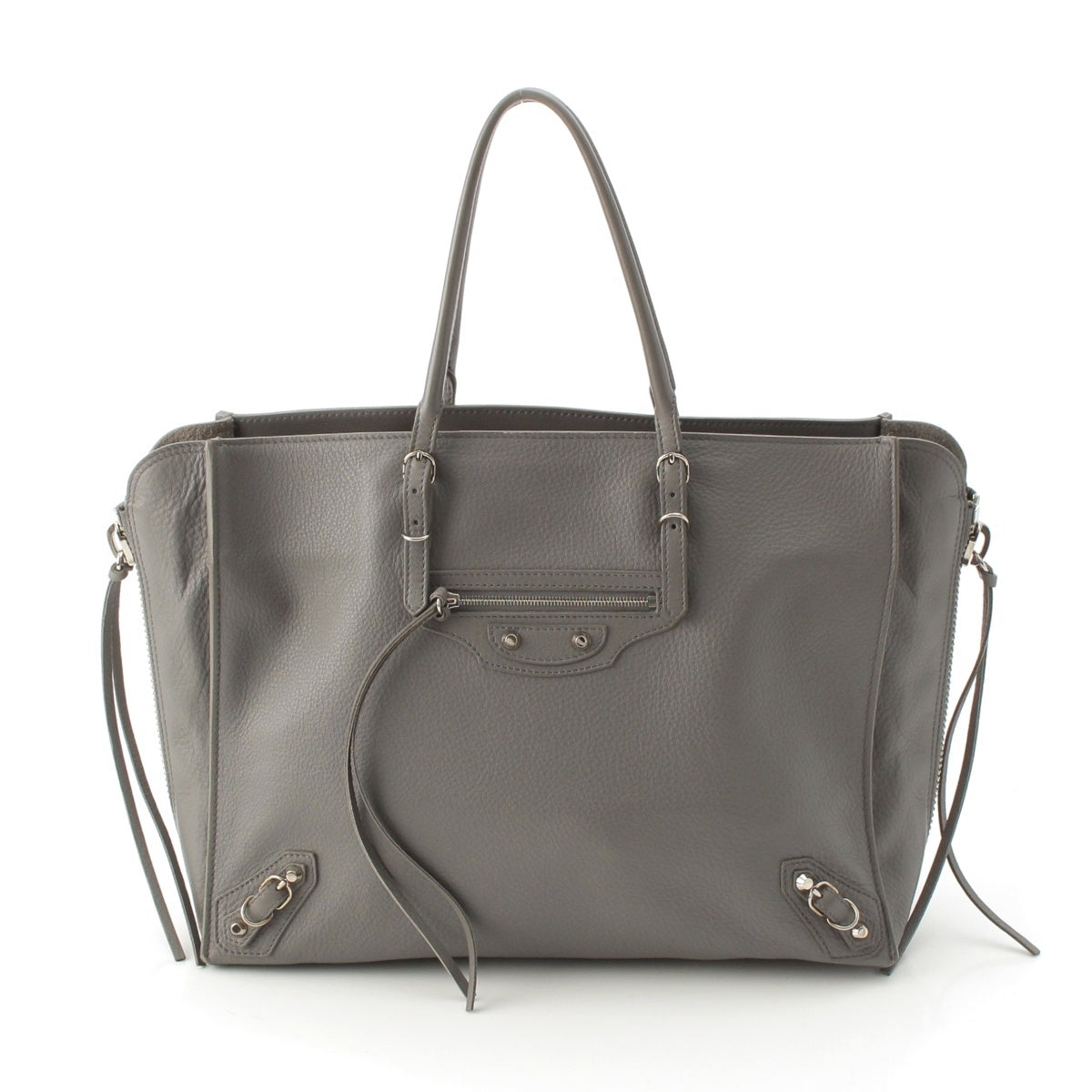 BALENCIAGA paper leather Shoulder Bag With mirror 432596 gray