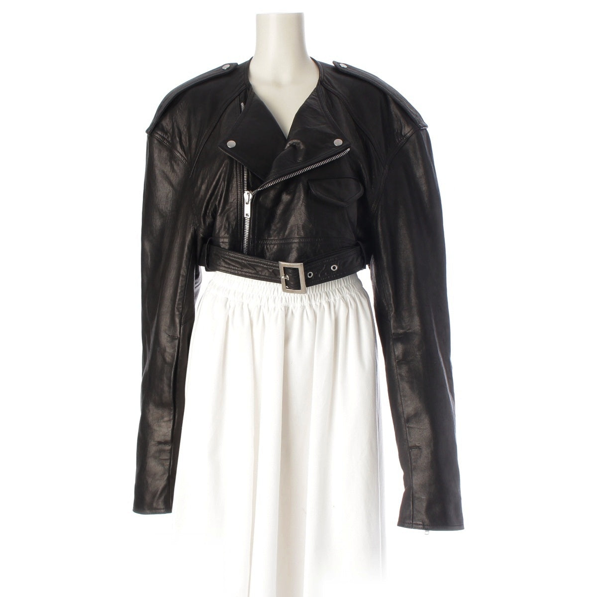 Rick Owens Lamb leather Micro Cropped Riders jacket RP02D3705 black 40
