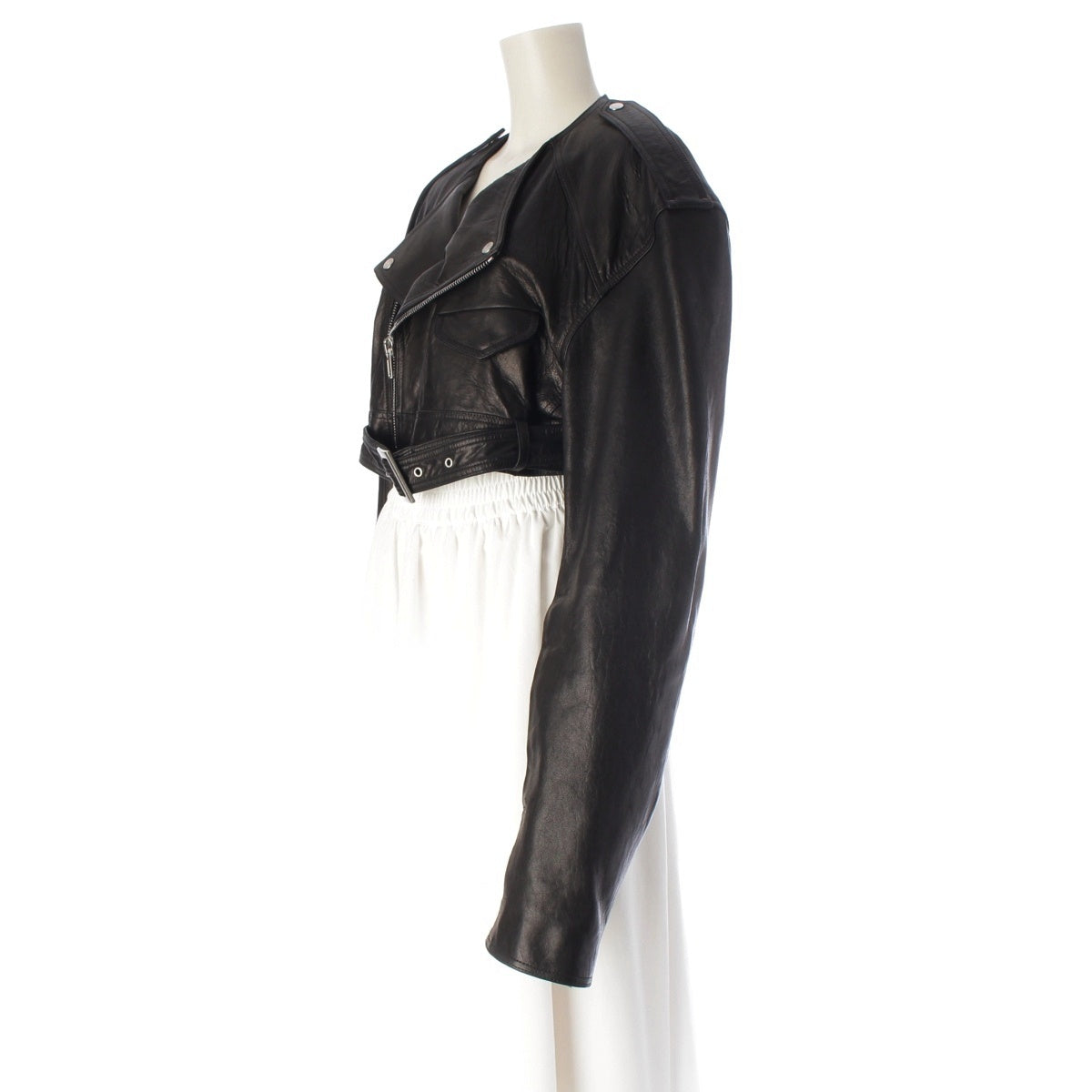 Rick Owens Lamb leather Micro Cropped Riders jacket RP02D3705 black 40