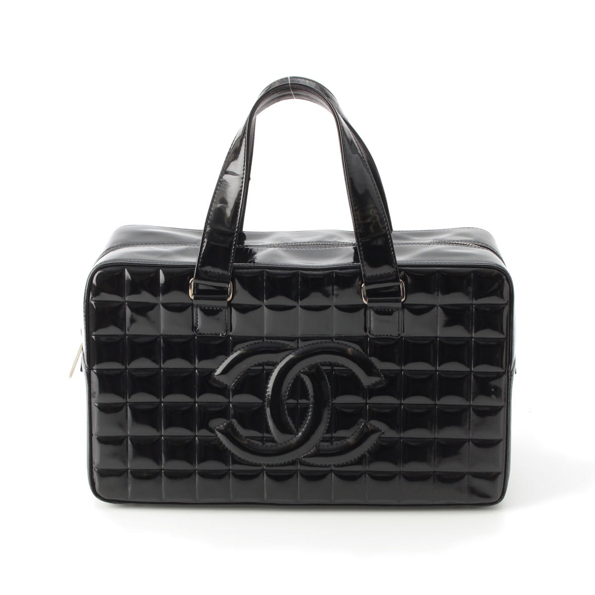 CHANEL Chocolate bar COCO Mark Patent Handbag 7637921 black