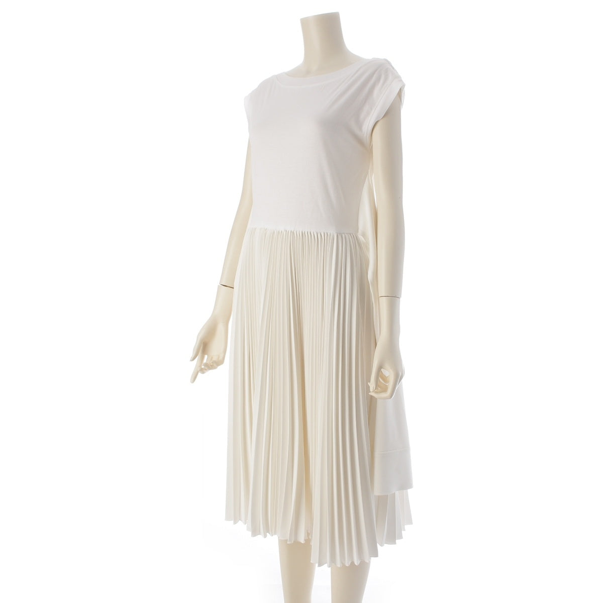 ADEAM ARNE JACOBSEN Pleated Long Sleeveless one piece dress 43698 white XS